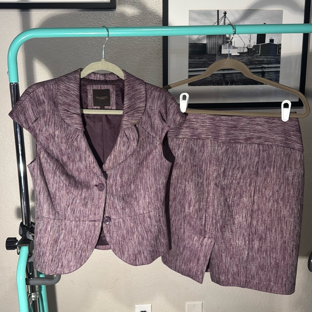 The purple knit suit dress.